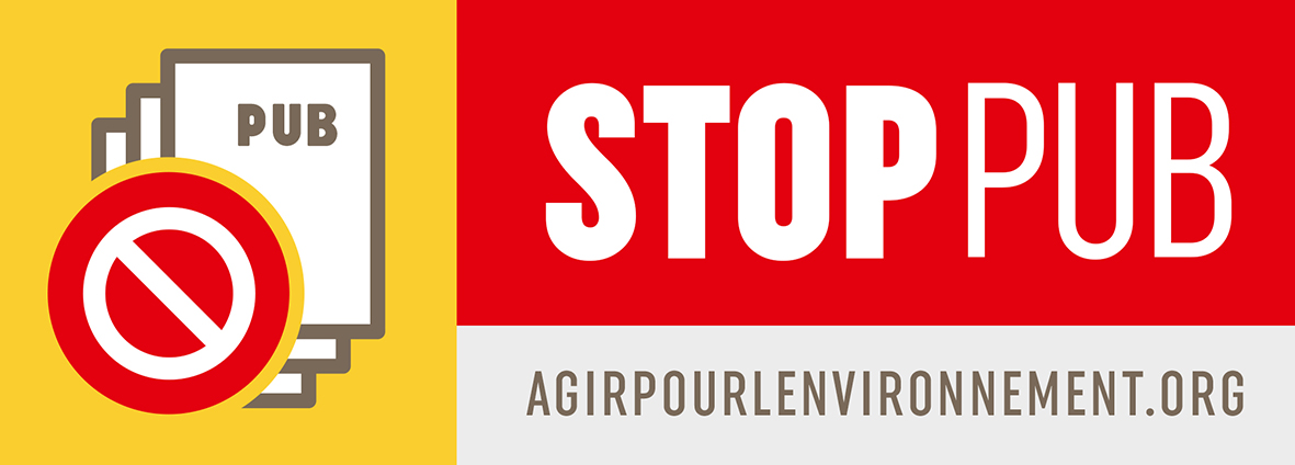 Stop Pas de Publicité merci de penser à la planète logo-568 autocollant sticker